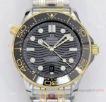 Swiss Replica Omega Seamaster Diver 300m OR 8800 Two Tone Black Dial Watch 42mm